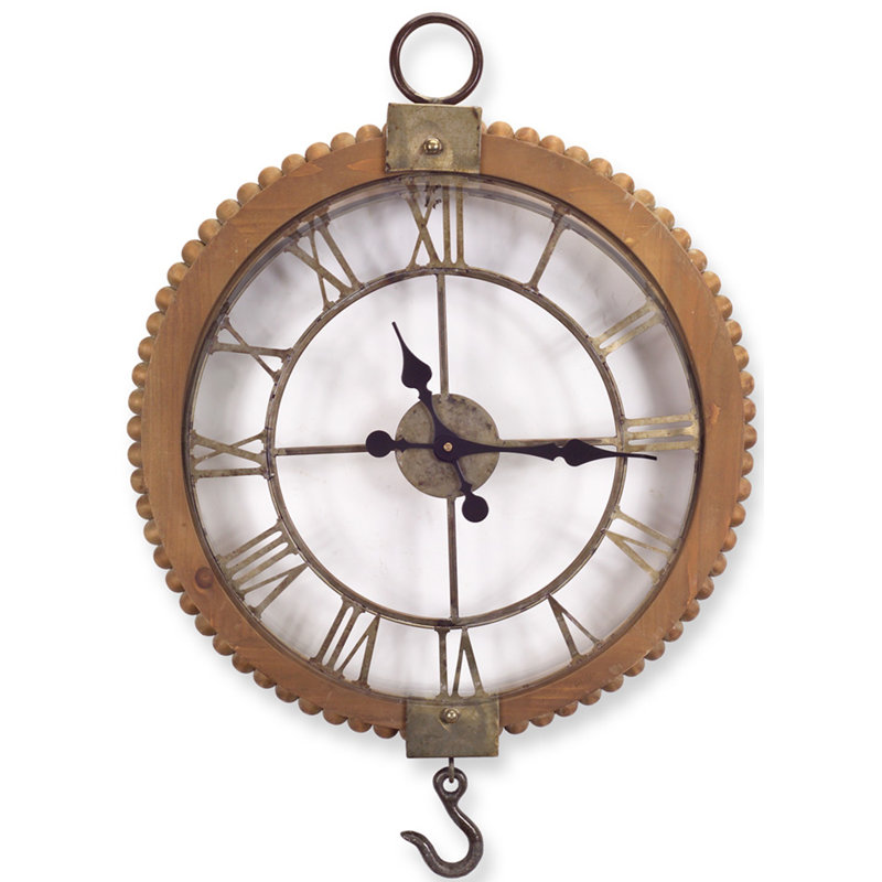Melrose International Lattice Wood Wall Clock 29.5